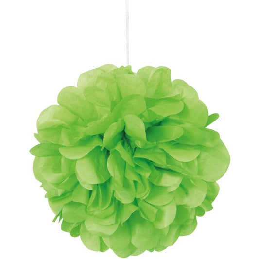 Tissue Pom pom balls hangings - pack of 3 green