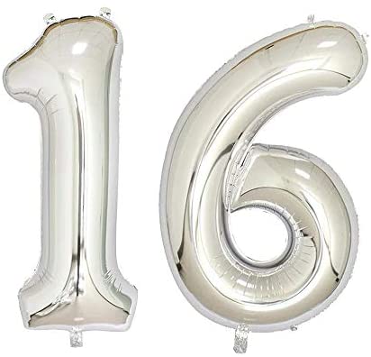 40 inch giant silver foil number balloons