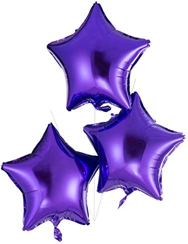 purple star foil balloons