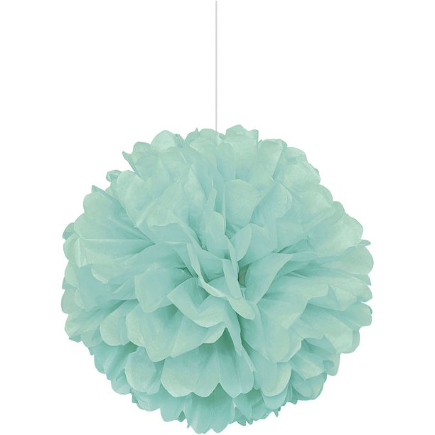 Tissue Pom pom balls hangings - pack of 3 pastel blue