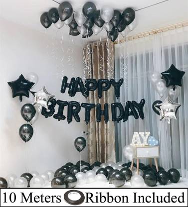 black silver birthday set
