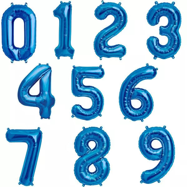 16 inch blue foil number balloons Party Oasis
