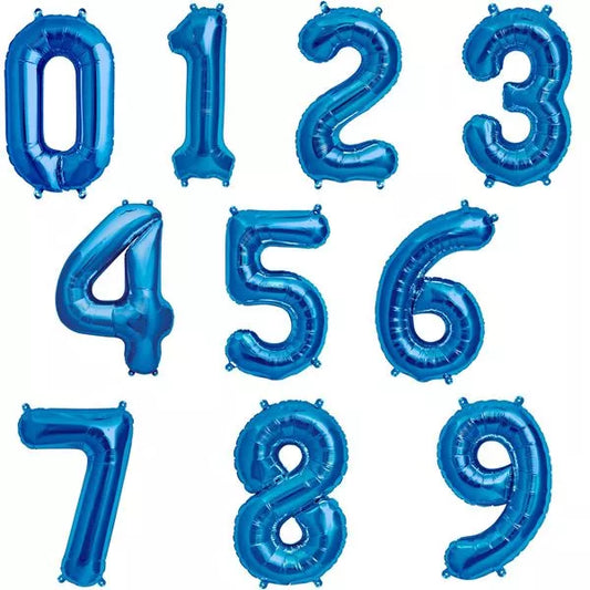 16 inch blue foil number balloons