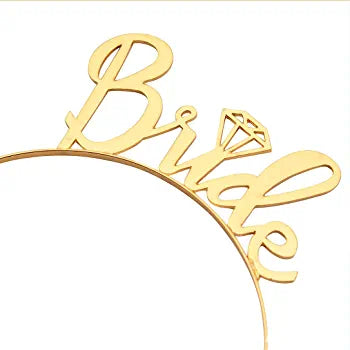 Bridal Shower Party Sash , veil and headband set - bride to be- gold