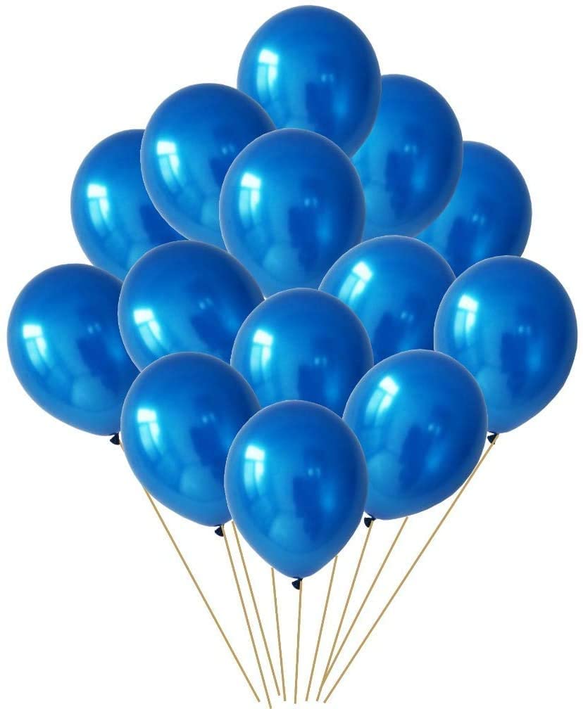 metallic blue latex balloon thick