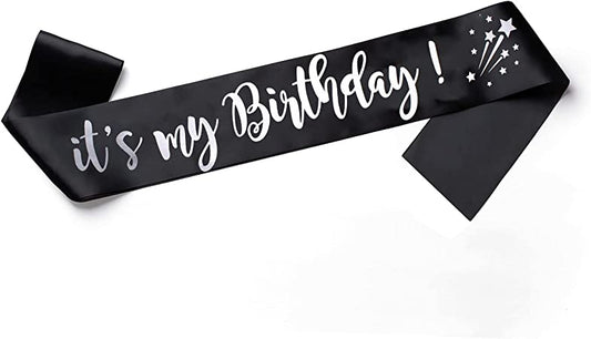 its my birthday black sash