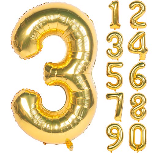 40 inch giant gold foil number balloons