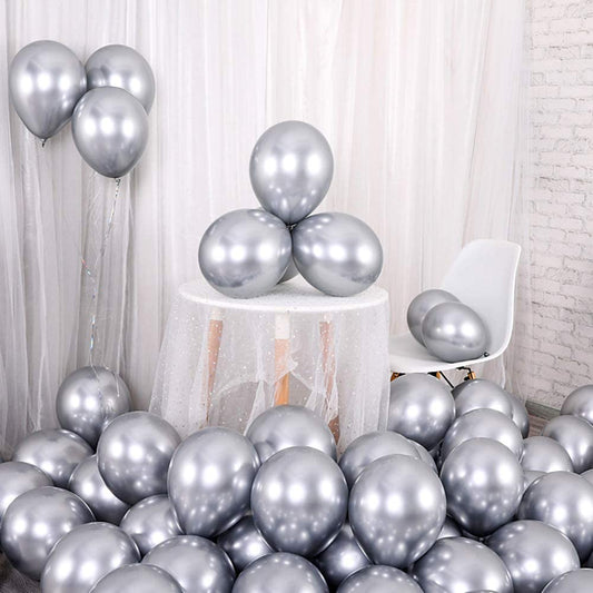 silver chrome metallic balloon