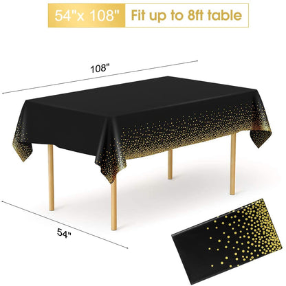 Black Confetti Rectangular Table Coversp