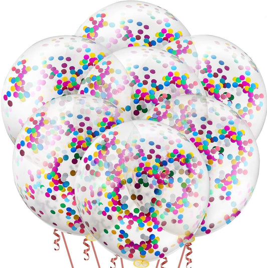 Confetti Rainbow glitter Balloons - pack of 10