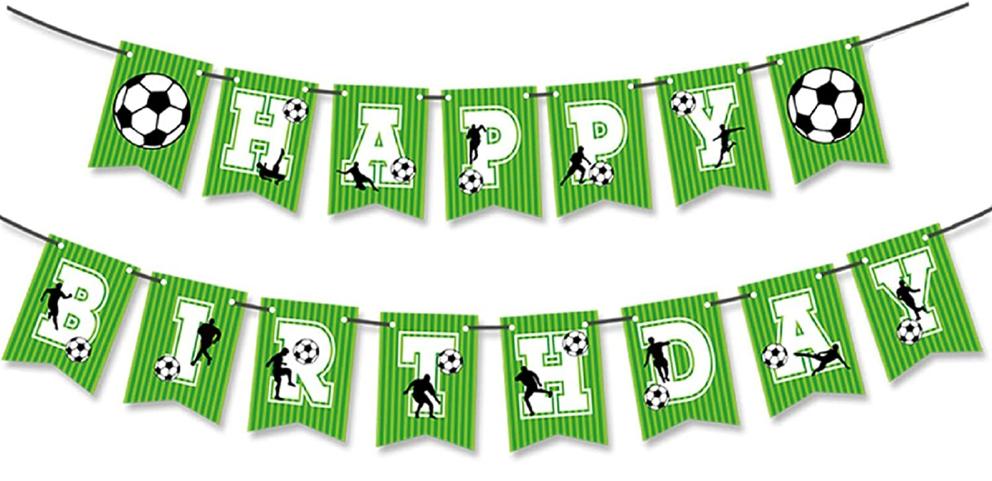 Football birthday banner soccer