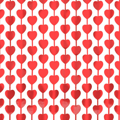 Red Heart Foil Fringe Curtain - 3.3 ft x 6.6 ft