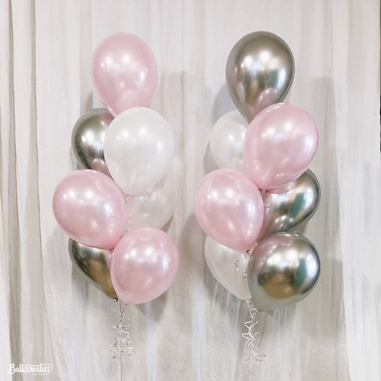 Pearl pink silver balloons