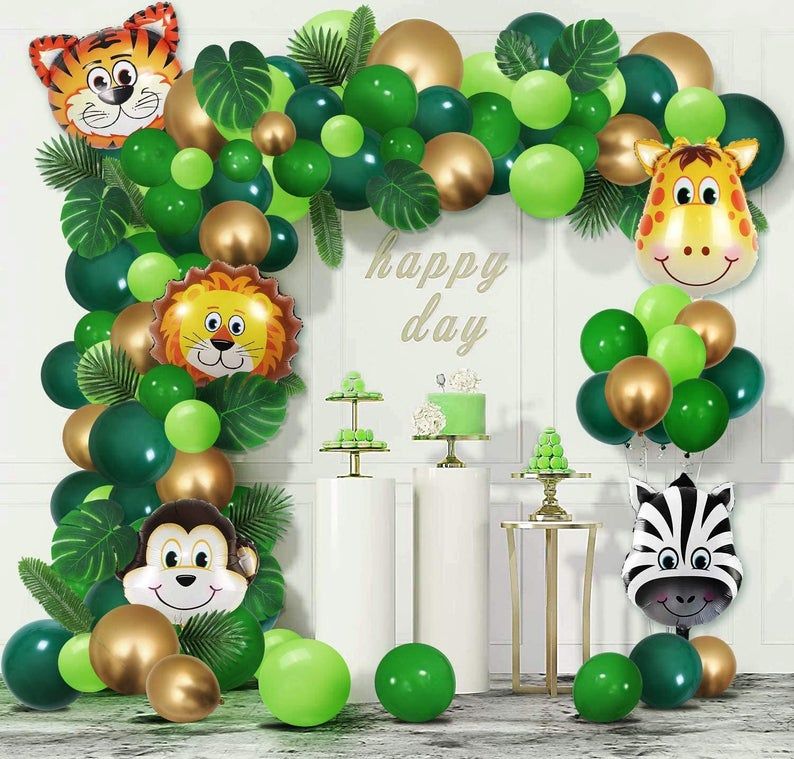 jungle Safari Happy Birthday Decoration animals Garland