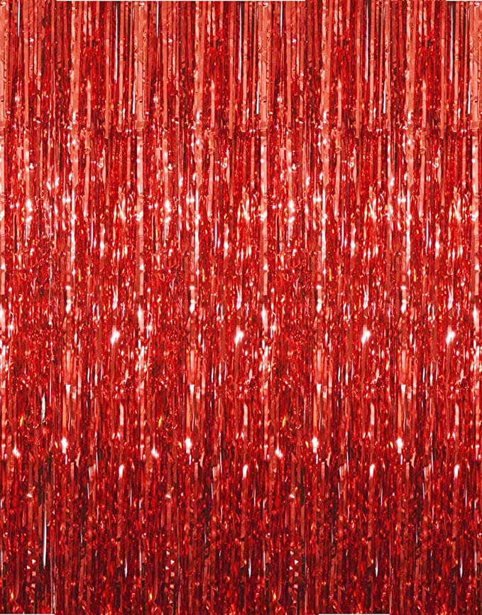 2*1M Backdrop Curtain foil  -RED