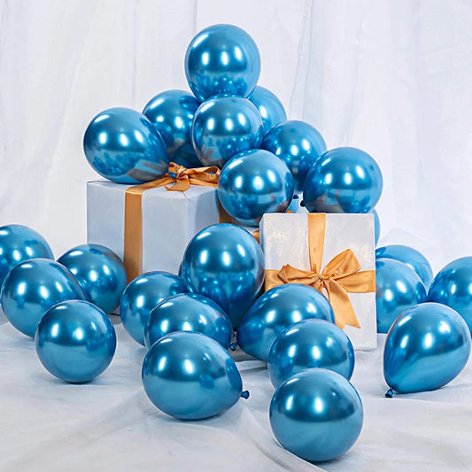 5 inch chrome blue balloon