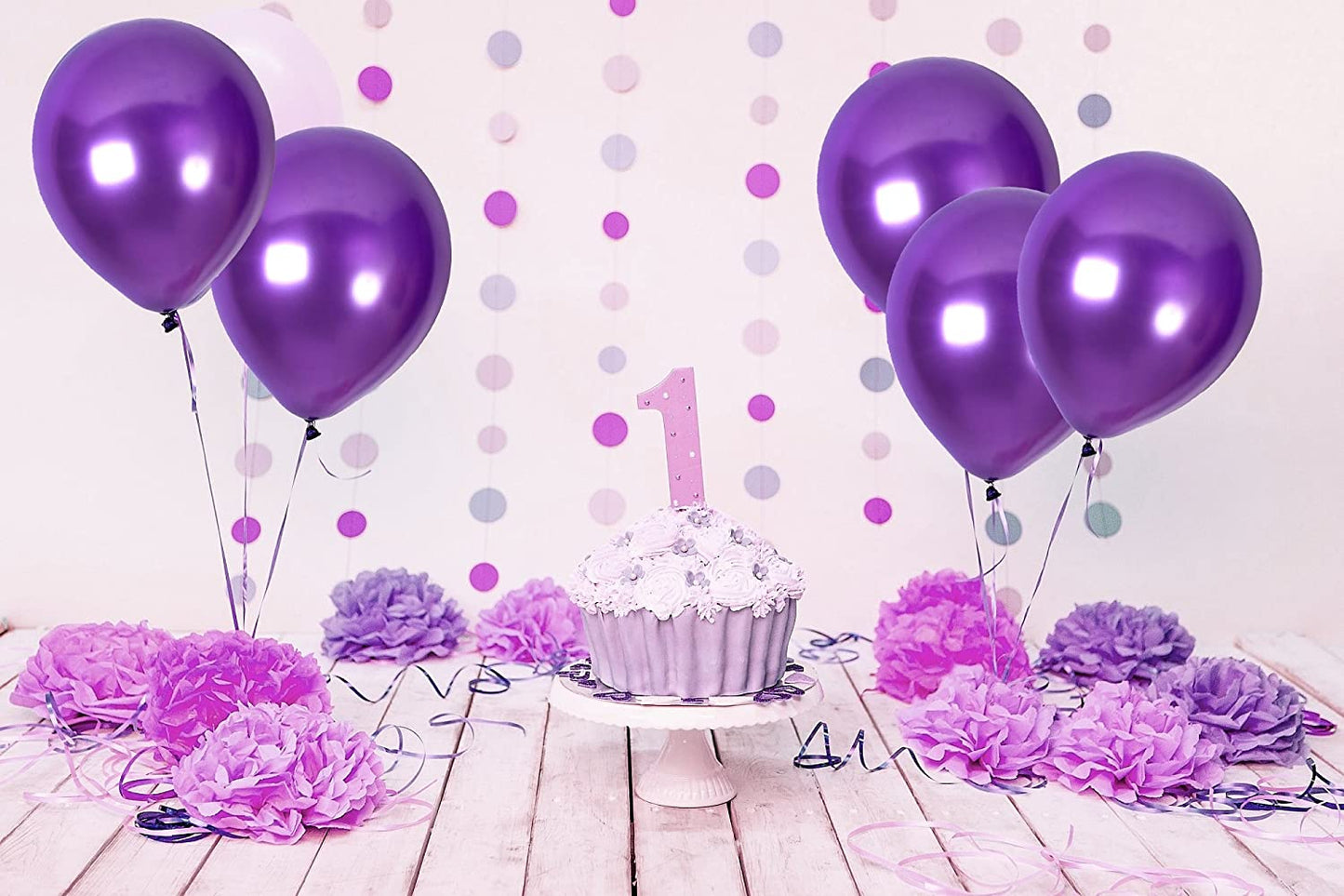 metallic purple latex balloon thick
