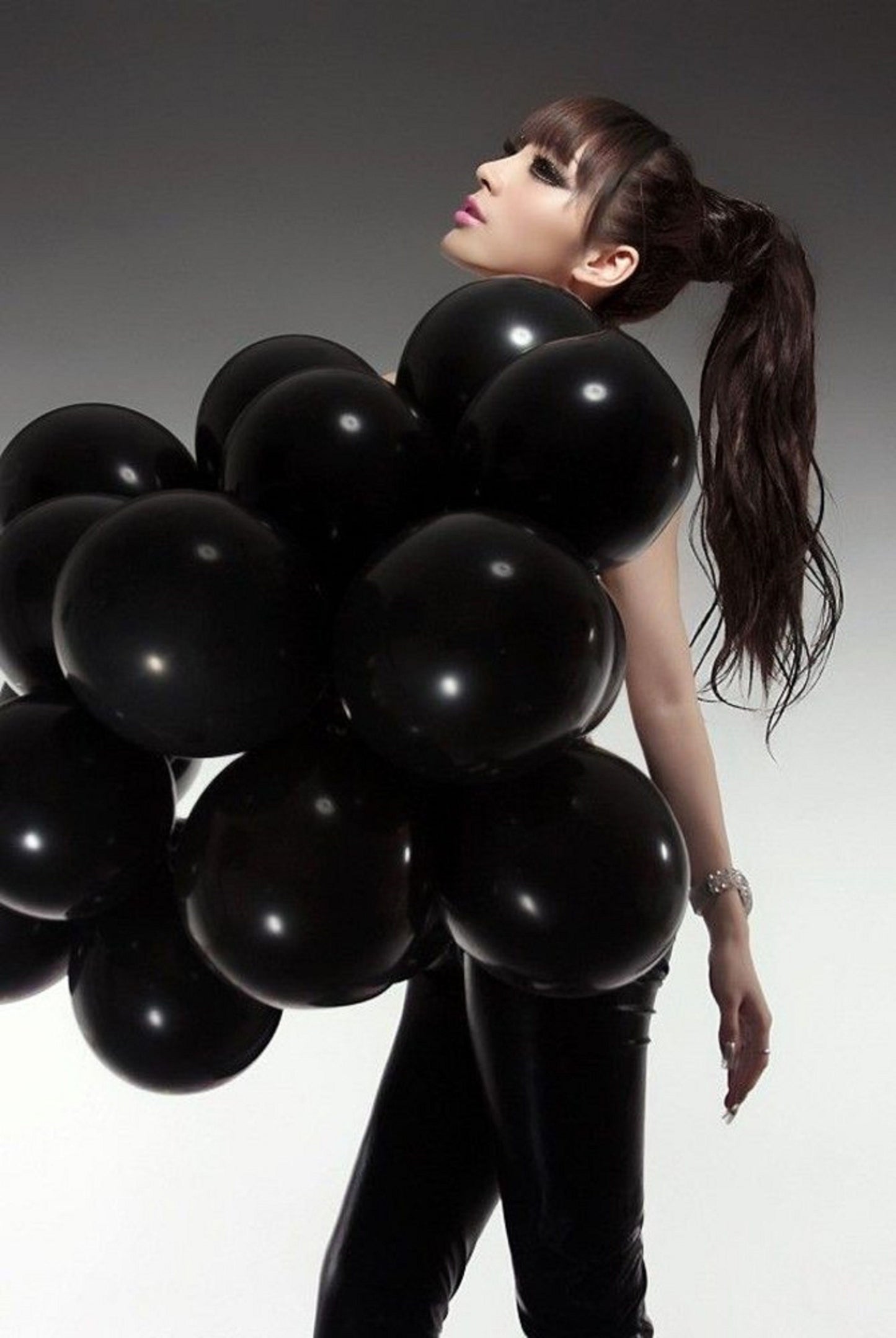 Black latex balloons
