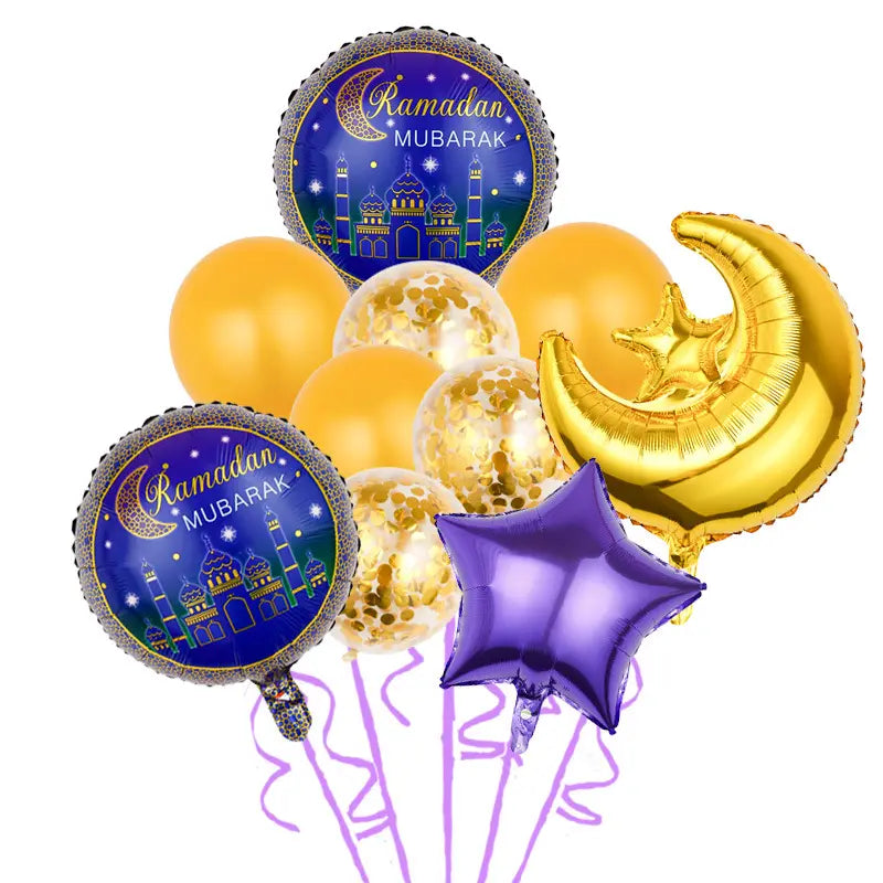 Ramadan Mubarak foil balloons set