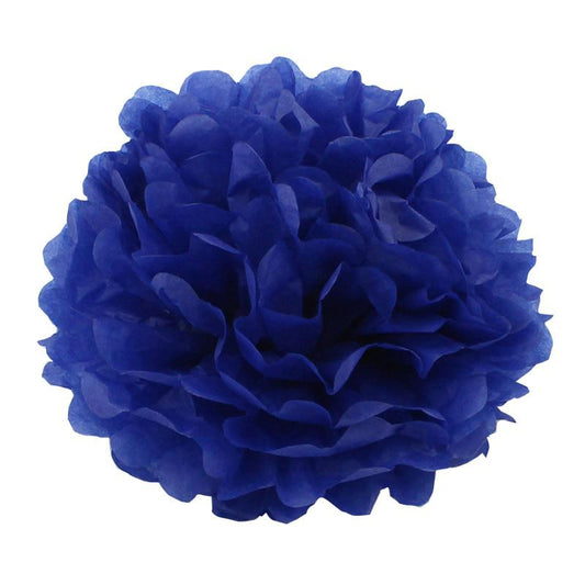 Tissue Pom pom balls hangings - pack of 3 navy blue
