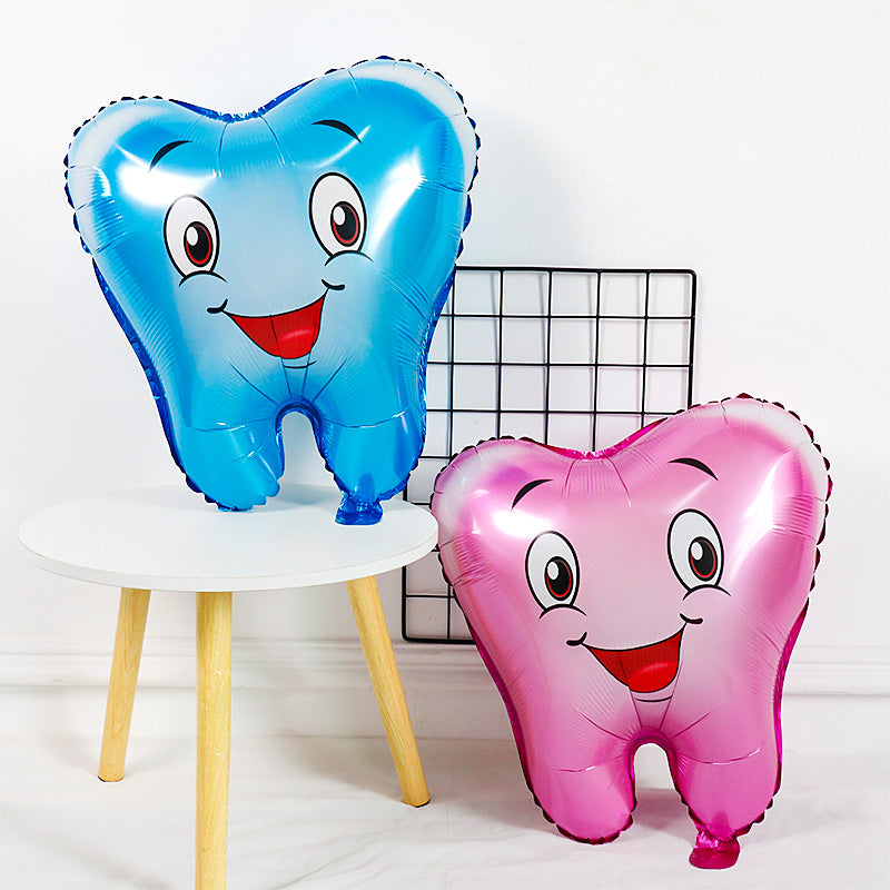 first tooth party foil balloons- non inflated