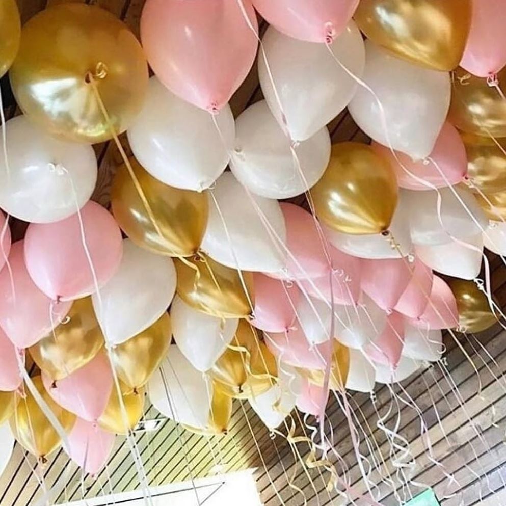 White gold Pink Balloons