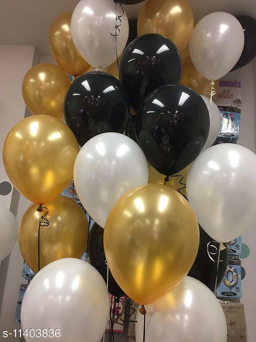 Mix white black gold combo balloons