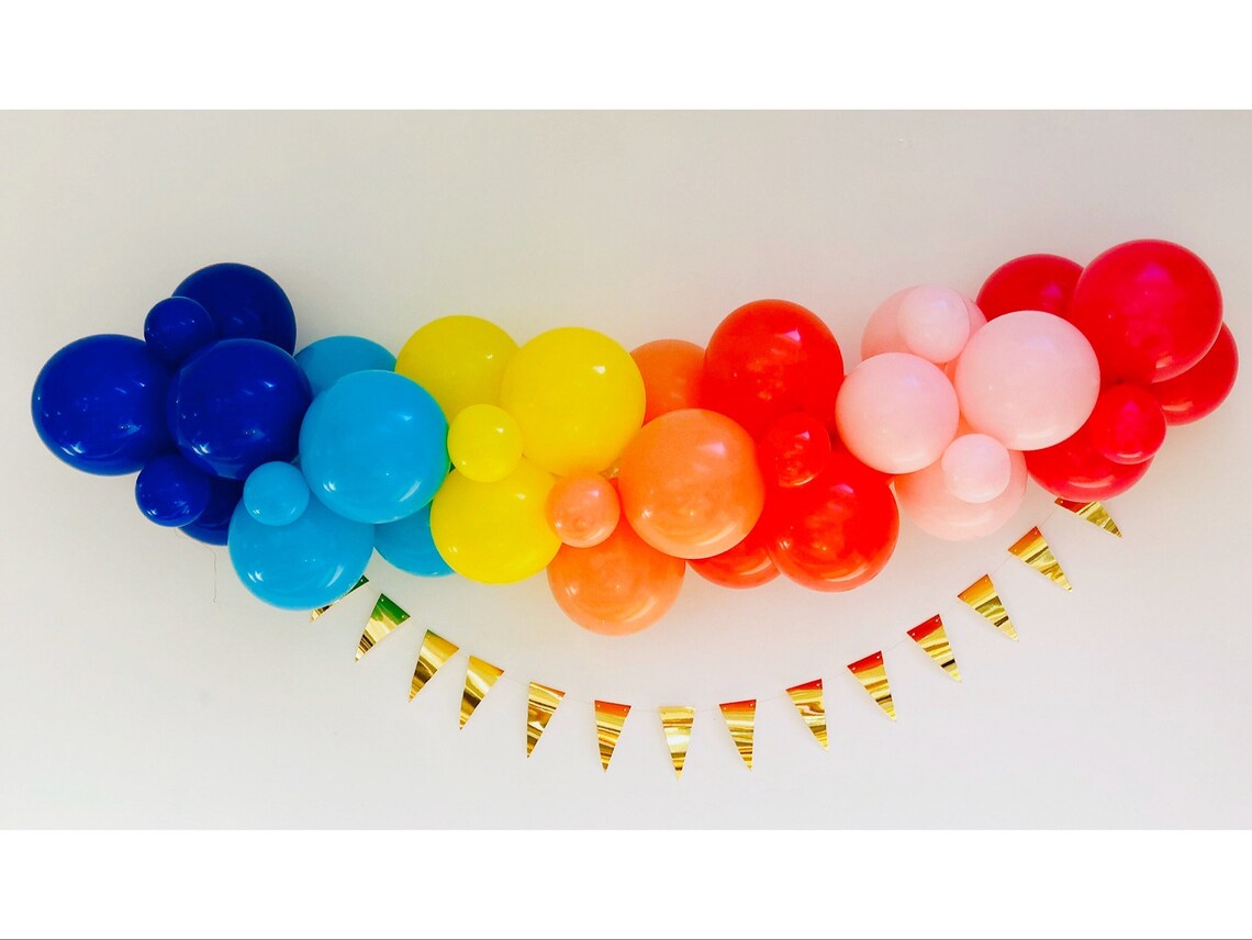 mini rainbow garland