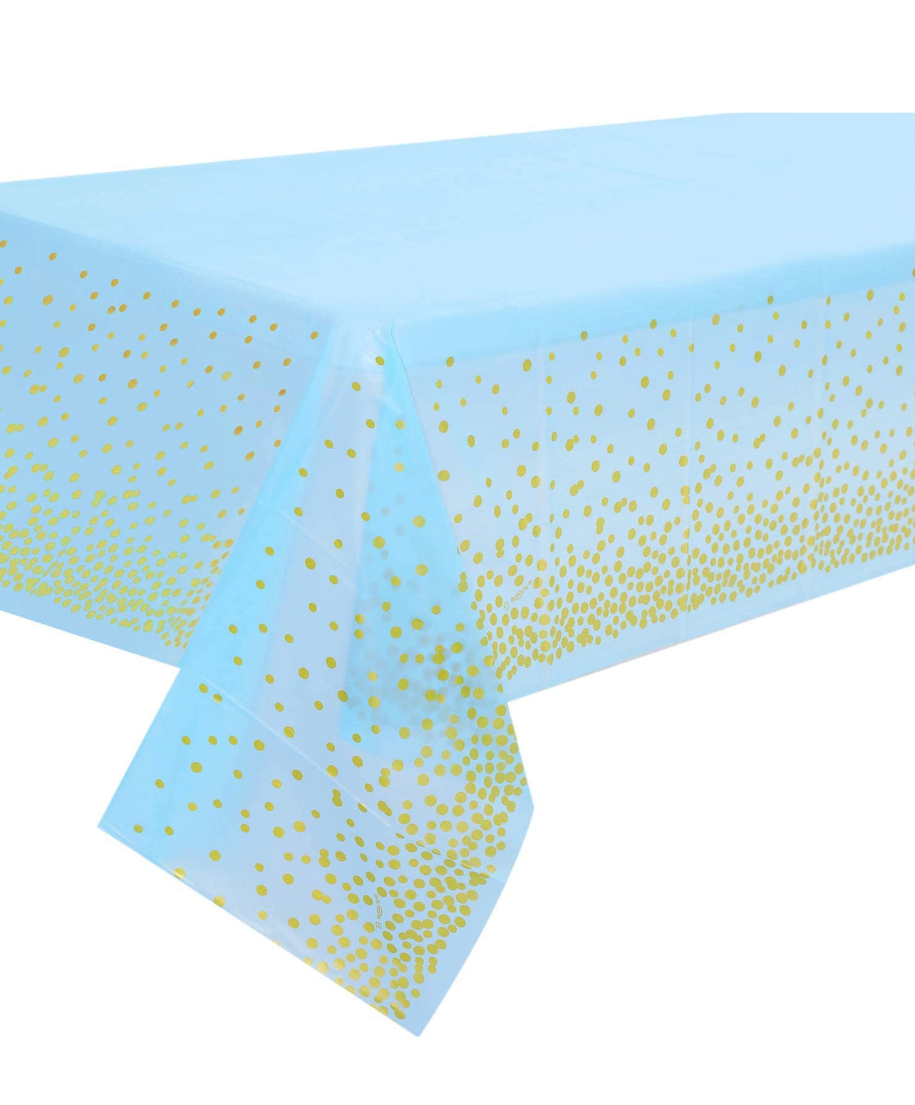 Blue Tablecloth with Gold confetti Dots - Fits 8ft Table