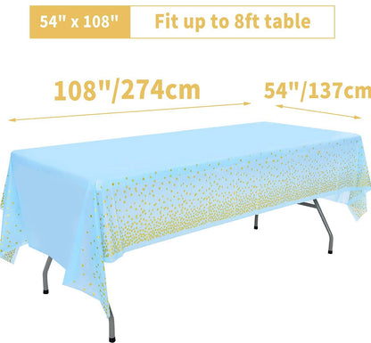 Blue Confetti Rectangular Table Covers