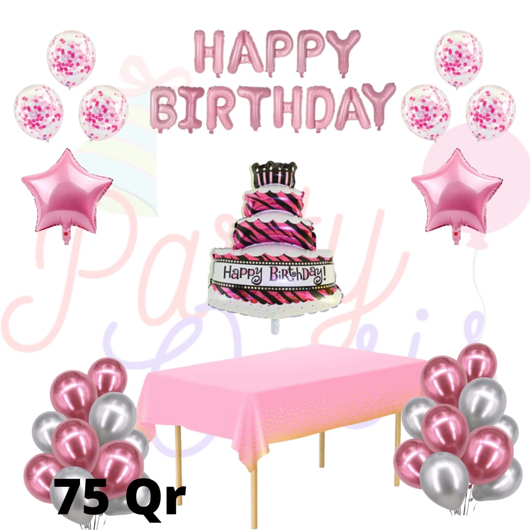 pink Birthday Decoration Set