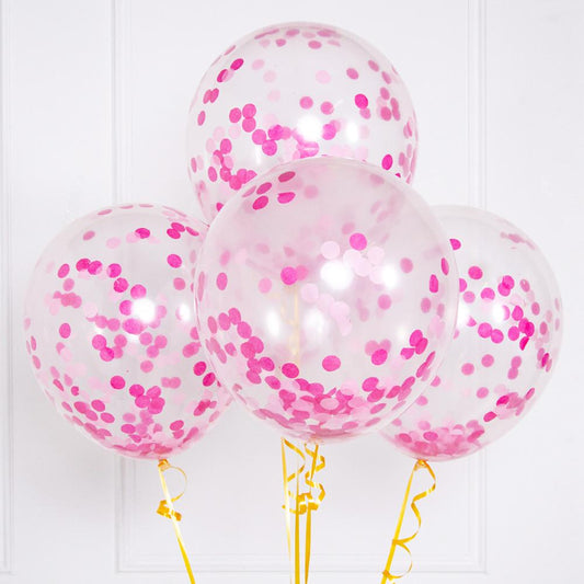 Confetti light pink glitter Balloons - pack of 10