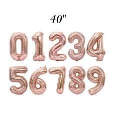 40 inch giant Rosegold foil number balloons