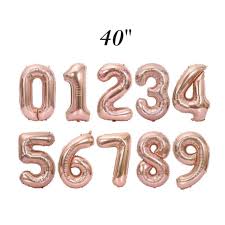 40 inch giant Rosegold foil number balloons