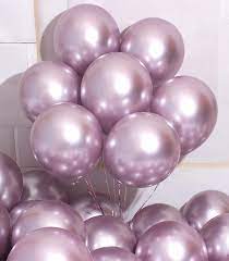 12 Inch Chrome Latex Balloons Lavender 15 pcs