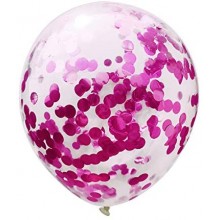 Confetti hot pink glitter Balloons - pack of 10