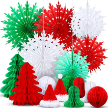 16 Pieces Christmas Honeycomb Decorations
