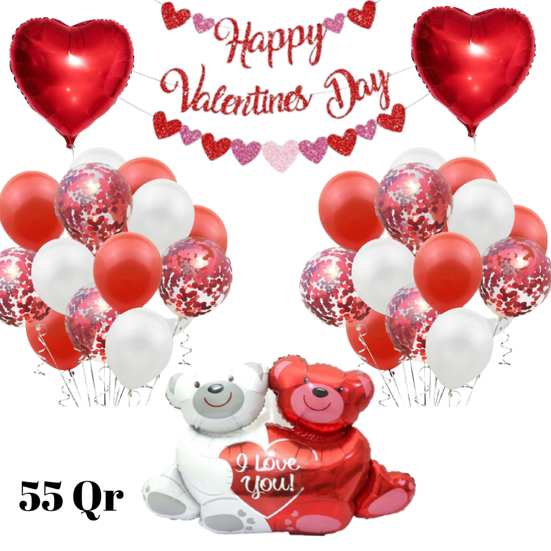 hug teddy valentine's day balloon decoration