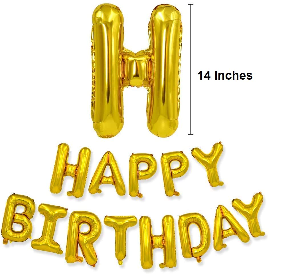Gold Happy Birthday Foil Text Banner - Non Inflated