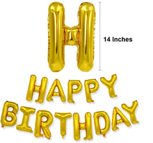 Gold Happy Birthday Foil Text Banner - Non Inflated