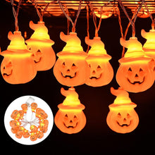 Jack-O-Lantern Pumpkin LED String Lights Battery Operated 10 Ft