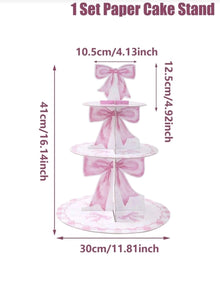 Bow Pink Cupcake Stand
