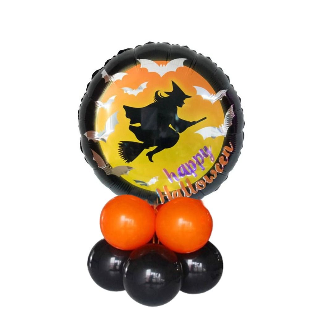 Round Spooky Witch Air Filled Balloon Column