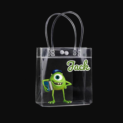 Personalized return gift party favor bags for kids with cartoon character and text of your choice