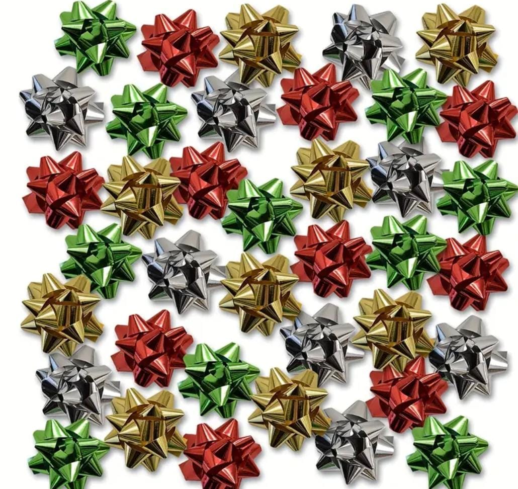 20 Pcs 3 inches Self Adhesive Glitter Bows
