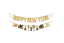 New Year Paper Banner Golden