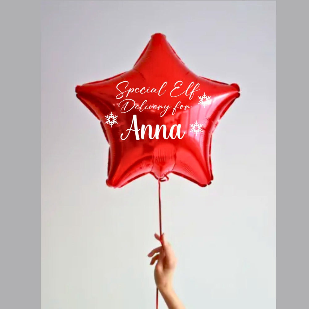 Personalized Star Balloon for Festive Season Elf Delivery with Name