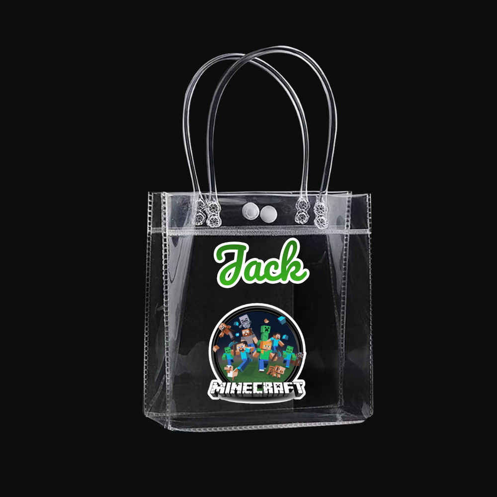 Personalized return gift party favor bags for kids with cartoon character and text of your choice