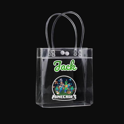 Personalized return gift party favor bags for kids with cartoon character and text of your choice