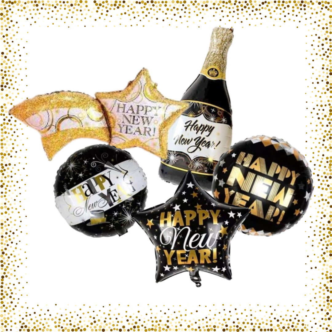 New year foil balloon set